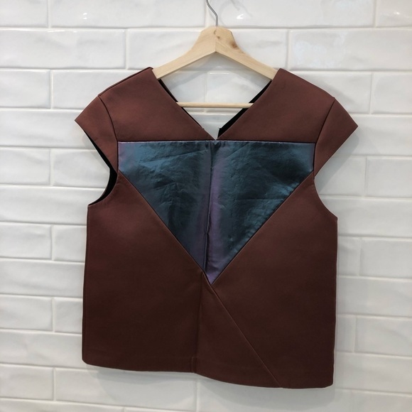 𝅺KATE spade Diamond-Stitch Top in Bonded Neoprene top - Picture 2 of 7